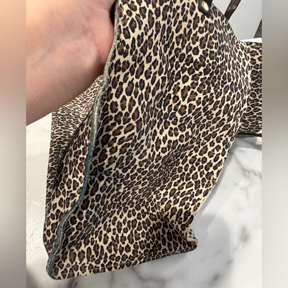 Clare V Leopard Print Suede Top Handle Bag - image 11